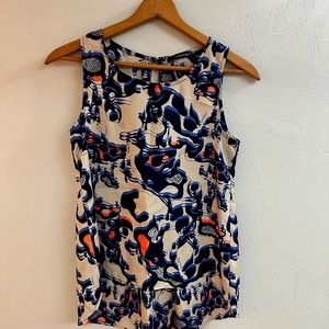Caramela orange and blue top, Size M